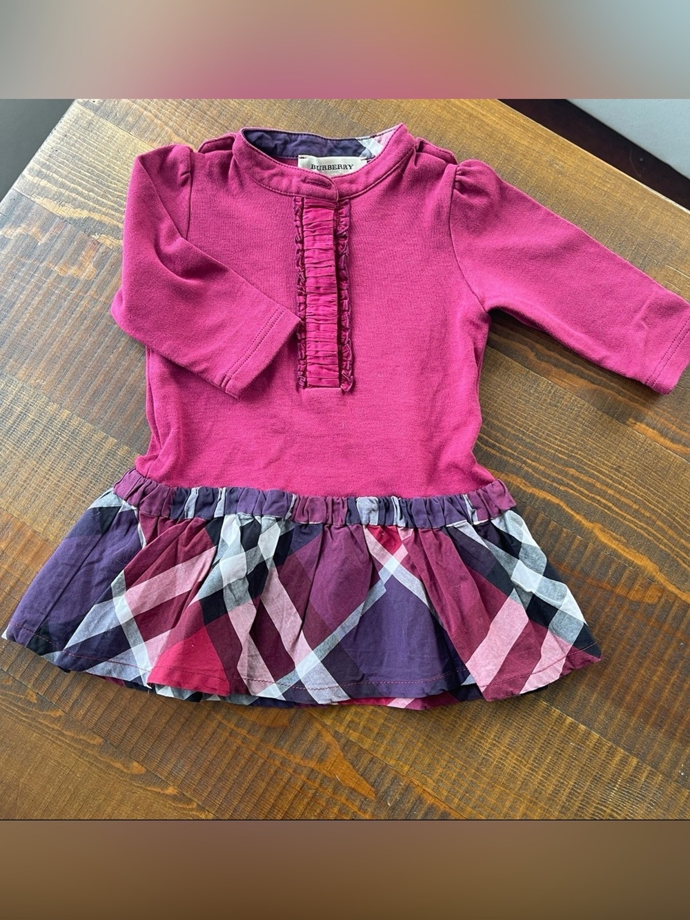 Burberry Baby dress 1/3 months long sleeves pink Burberry